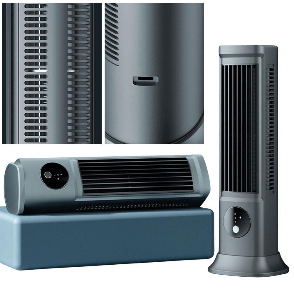 Ew Wall Mounted Air Conditioning Fan 1200mAh 3 Speeds Adjustable Vertical Non-drilling Circulating Fan Home Quiet Tower Fan