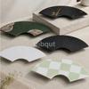 Melamine Fan Shaped Striped Plate Restaurant Creative Sushi Plate Afternoon Tea Cake Dessert Decor Plate Japanese Tableware Dish