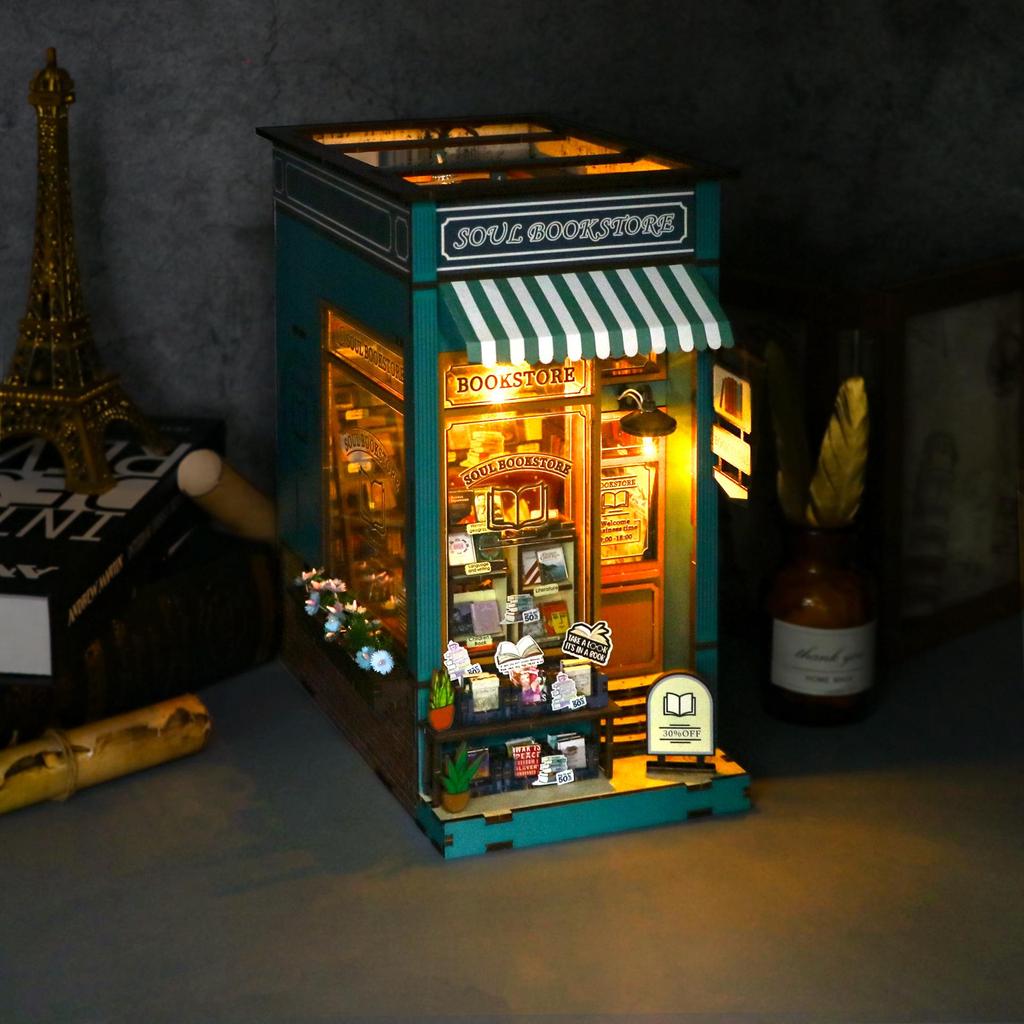 Hongda 3D Bookstore Bookend Model Kit: Adult Decompression Toy Gift