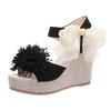 Sommer Frühling 2026 Mode Damen Plateau Keilsandalen Bequem Offene Zehenpartie Rutschfest Große Größen Schuhe für Damen 35-42 Damen Sandalen