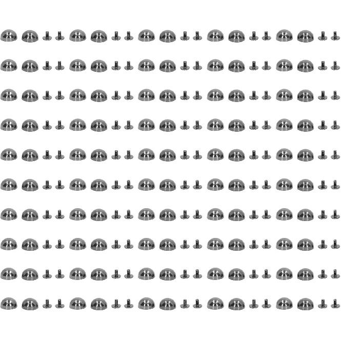 HEEPDD 100 Zestawów Gwoździ z Okrągłą Główką, 15mm Kolce Grzybki i Nity Grzybki Nóżki do Torebek Rękodzieło Skórzane Paski Torby Buty Akcesoria