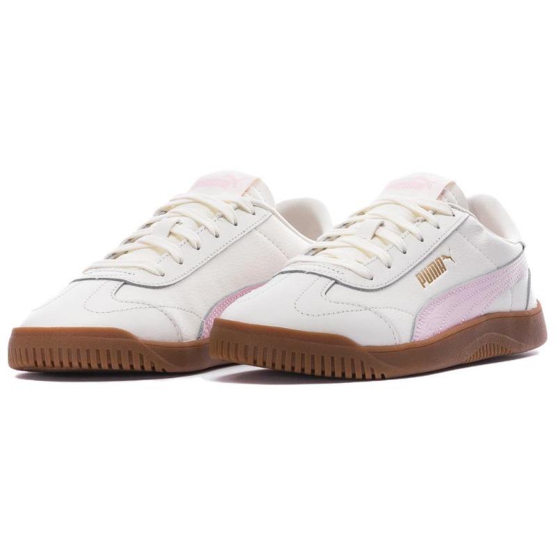 Puma Club 5v5 Women Synthetic Leather Skate Shoes Off White 397635-10