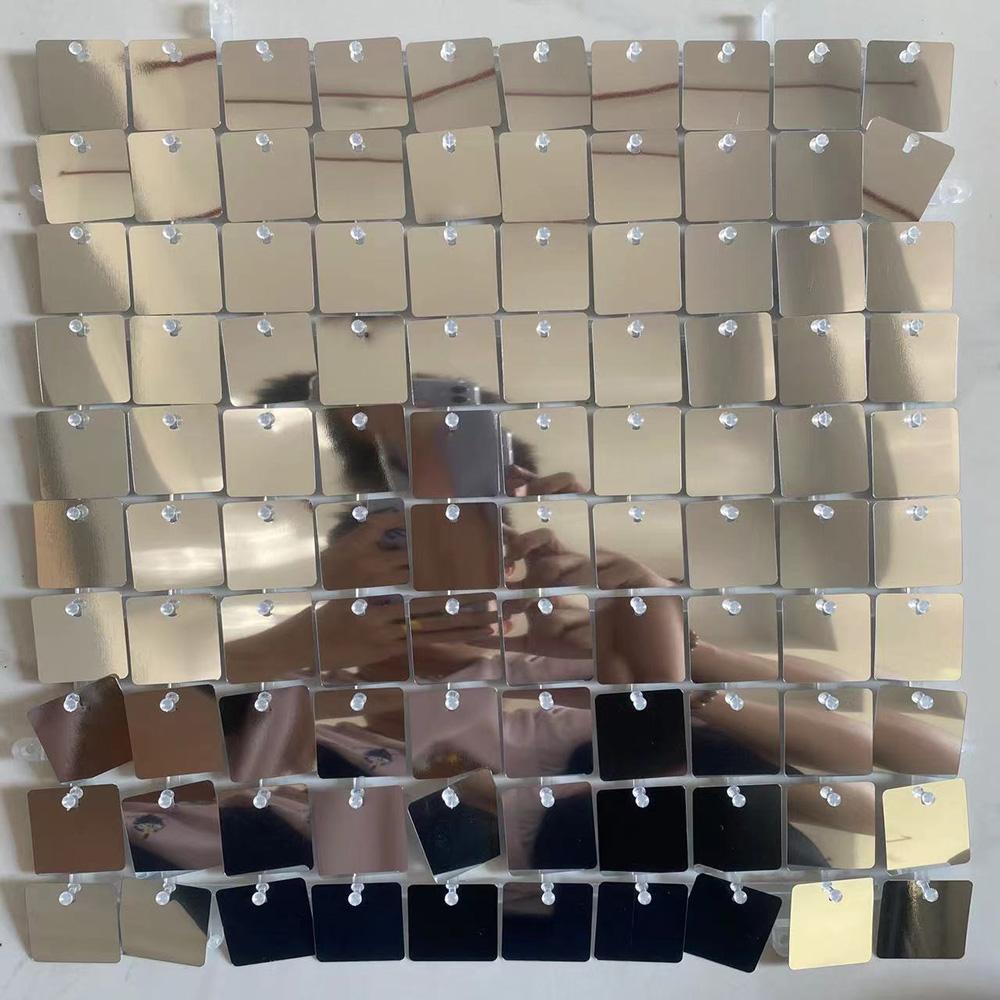 

Runtowo 24pcs Glitter Sequin ,Gold/Sliver Shimmer Wall Backdrop Panels ,Wedding Birthday Baby Shower Party Background Decoration