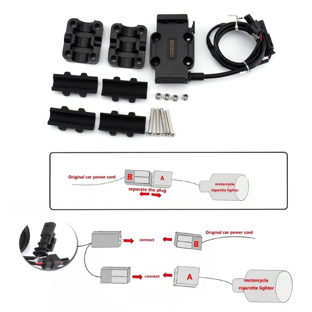 Universal Power Base Phone Navigation Bracket Power Supply Wireless Charing 12mm/22mm Roll Bar Base For BMW R1250GS ADV R1200GS