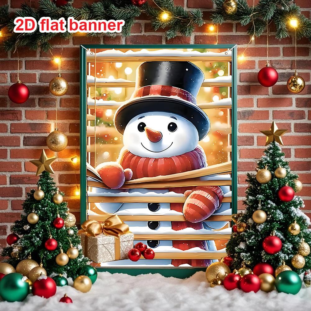 Weihnachtsfenster Hängendes Banner Dekoration Weihnachtsmann Weihnachtsbaum Feier Partyzubehör