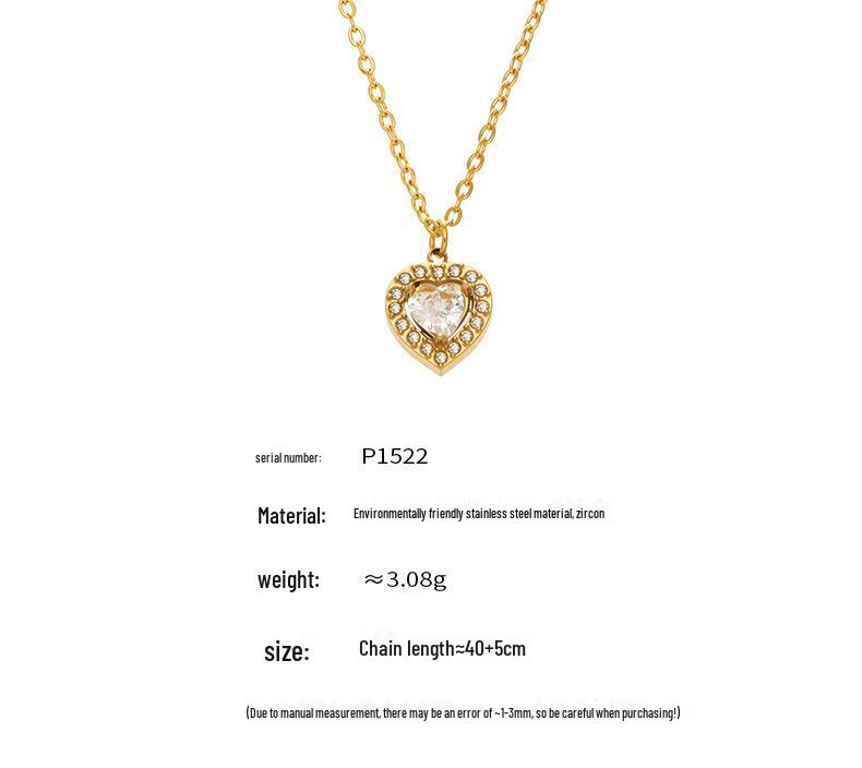 Douyin Trend Wassertropfen Strass Zirkon Anhänger Halskette & Ohrringe Damen Set, 18 Karat Vergoldeter Edelstahl.