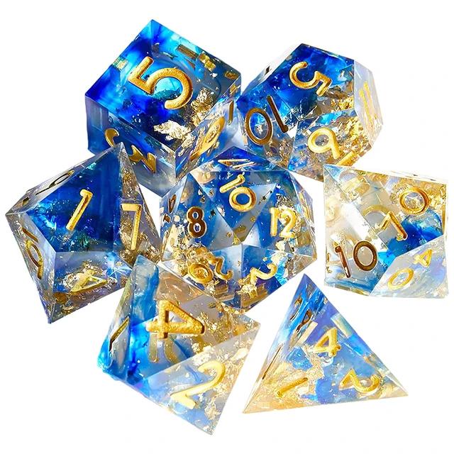 7Pcs/Set Resin For DND Dice D&D Dice Set D4 D6 D8 D10 D% D12 D20 Polyhedral Games For  Dungeons And Dragons Table Games MTG RPG