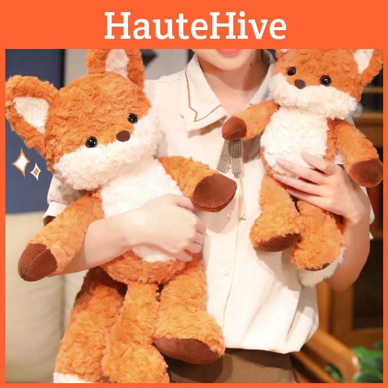 Adorable Running Fox Plush Toy Cute Fox Doll For Sleep And Birthday Gift 30cm 45cm 65cm