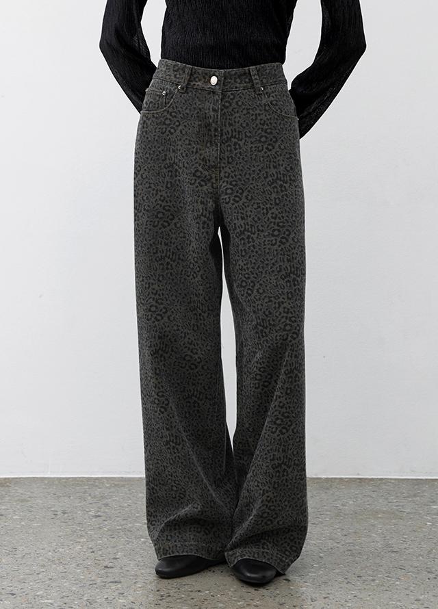 ATELIER NAIN Leopard Wide Leg Pants(Pt-5701)