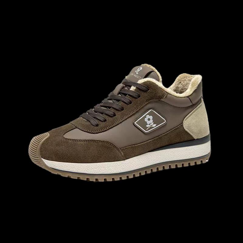 MONTAGUT Men's Winter Warm Leather Casual Sneakers