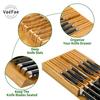 VaeFae Bamboo Knife Drawer Knife Drawer Organizer Kitchen Drawer Knife Block for 12 Plus Slot for Knife Sharpener Organizer, Insert, Knives, (No