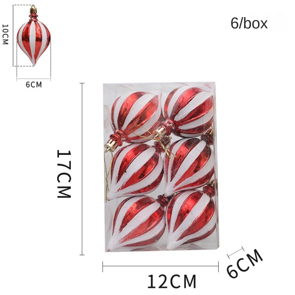 6pcs/Box Painted Gourd Christmas Tree Ornament DIY Crafts Painted Plastic Christmas Gifts Boxes Pendant Pendant Hanging Ornament