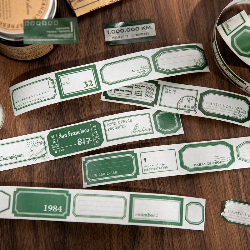Journal GO 2.5x200cm Vintage Simple Label Tape Decorative Retro Masking Tape Diy Diary Stationery Scrapbooking Material Stickers