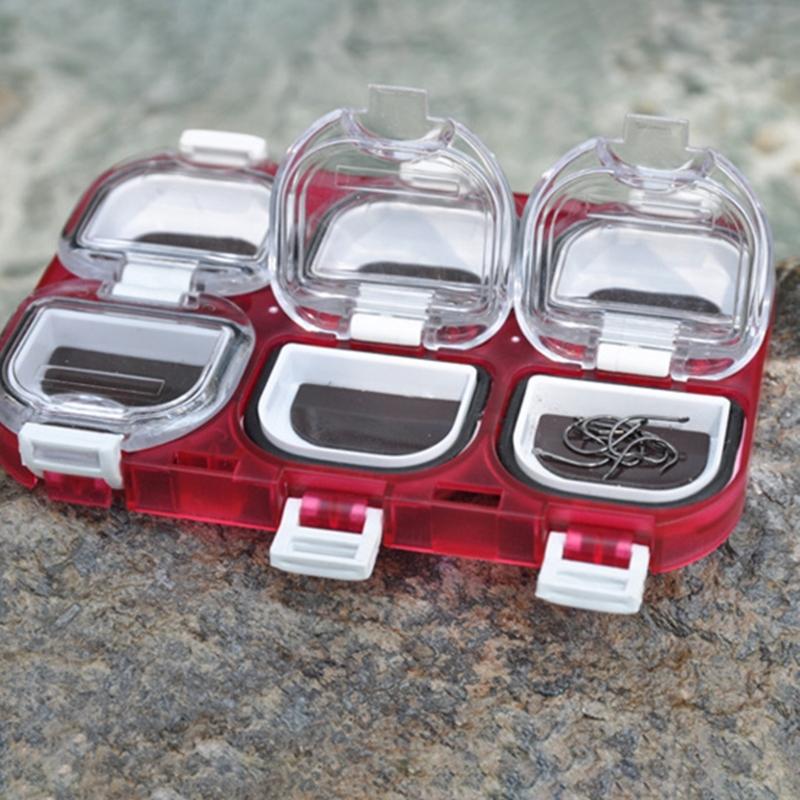 6 Compartments Magnetic Fishing Hooks Box Storage Case Fishing Tackle Storage Trays Hooks Organizer Waterproof Lure Box