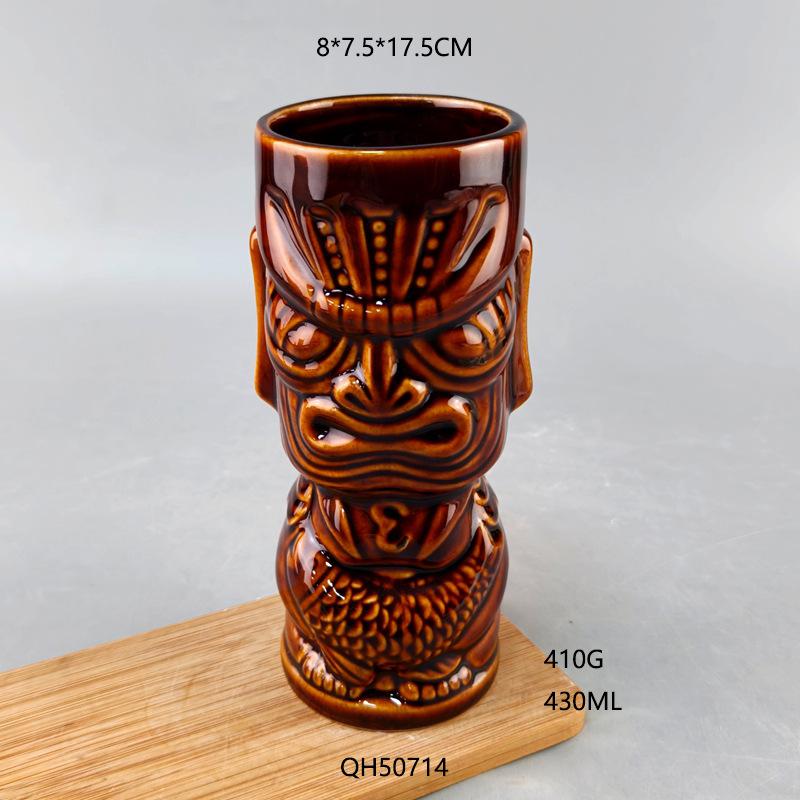 Bar Samiff Hawaiian Cocktail Glasses Creative Wine Glasses Tiki Mugs Ceramic Mugs Tiki Mug Mugs 401-500ml