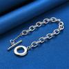 925 Sterling Silver 8-inch Simple Round Bracelet for Women, Fashion Party Accessories, Gifts, and Jewelry