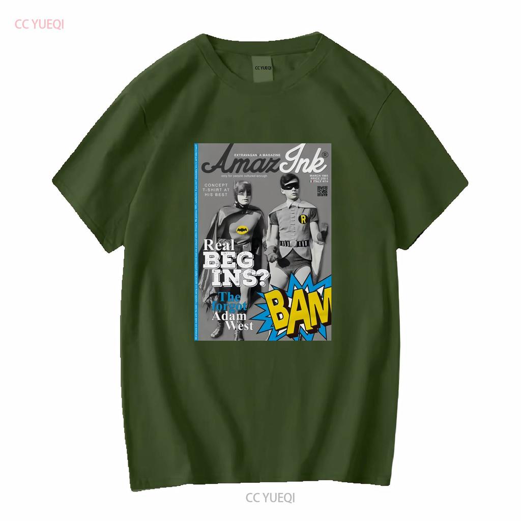 T Shirt Véritable Begins Robin Chauve Souris Adam West Gotham long or short sleeves vintage Washed Casual Slightly Soft