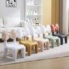 Nordic Style Cute Plastic Bow Shaped Backrest Cartoon Office Desk Chair Child Dining Chair  Bedroom Living Room Stool Furniture