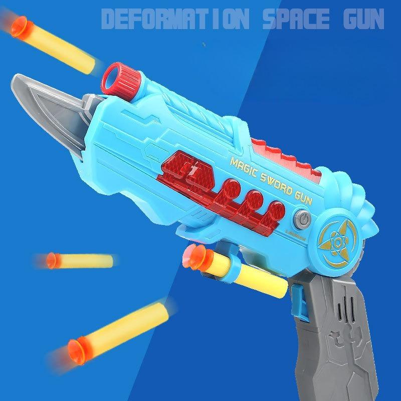Deformable Soft Bullet Toy Gun with Sound Light Music Airsoft Gun Foam Soft Bullet Blaster Plastic Weapon Model Pistol Toy