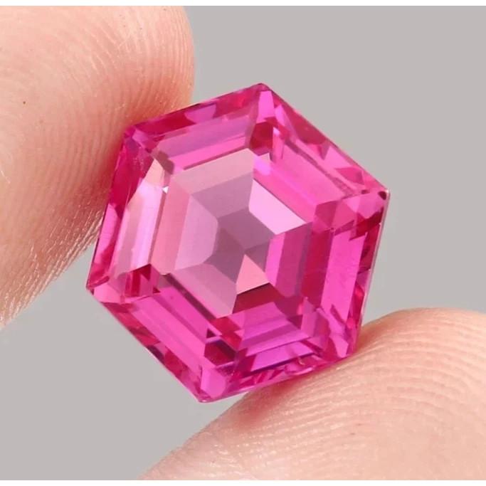 20 Ct Natural Certified Pink Sapphire Hexagon Cut Loose Faceted Gemstone