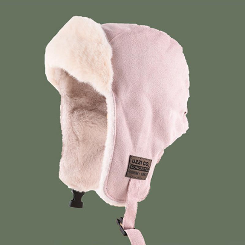 Thunderbolt Hat Men's Fall and Winter Outdoor Warm Ear Protection Cotton Hat Suede Velvet Youth Pilot Biker Cap Female