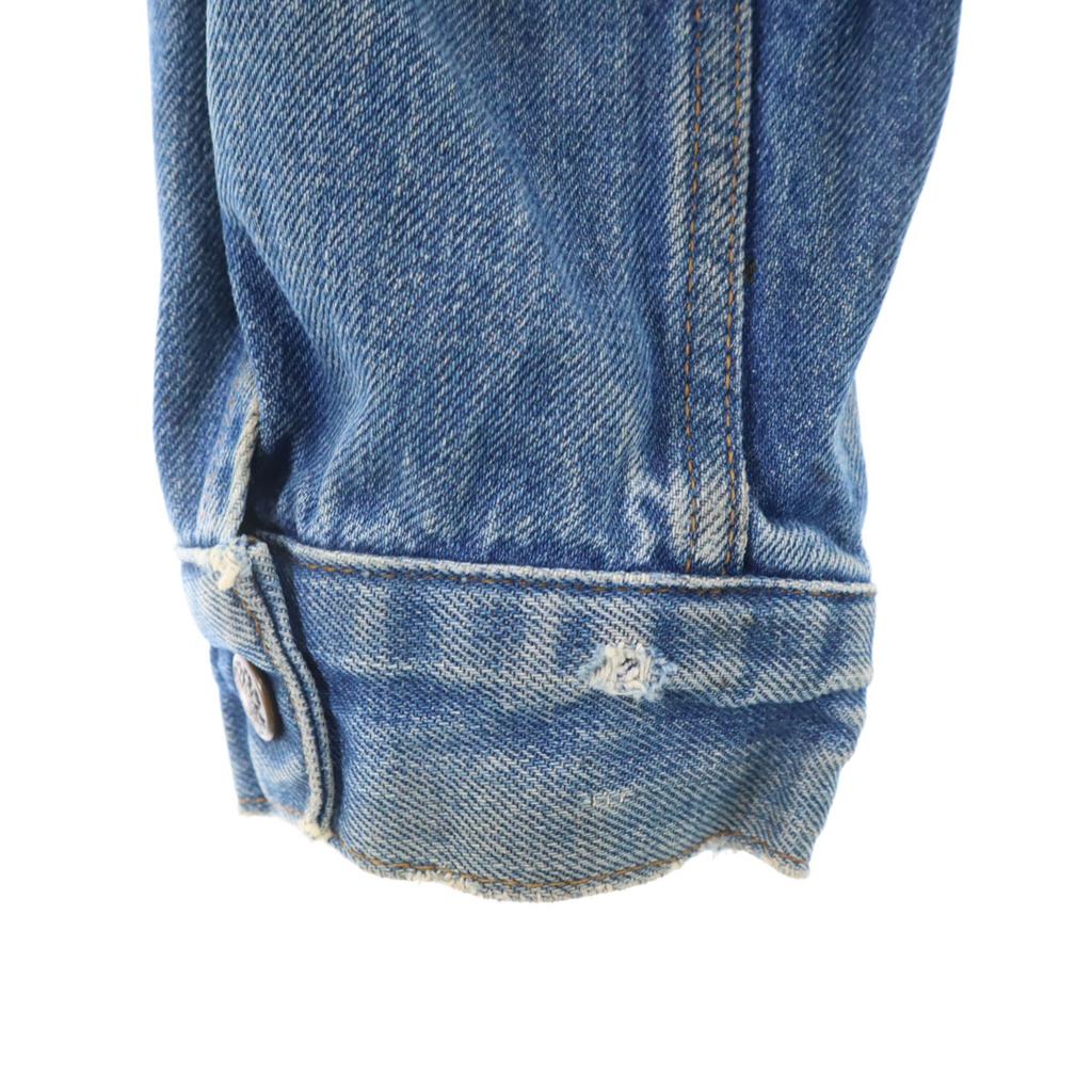Triple LLL Brand 70s Vintage Denim Jacket Wash Blue Denim Jacket Trucker Men's Used