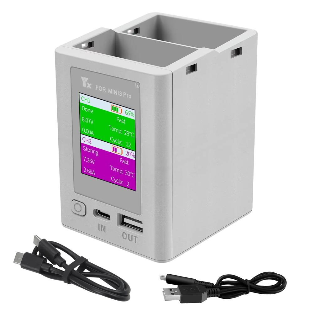 Zweiwege-Digitalanzeige Ladehub Akku Intelligentes Ladegerät für DJI Mini 4 Pro/Mini 3 Pro Ladebutler Powerbank Drohne