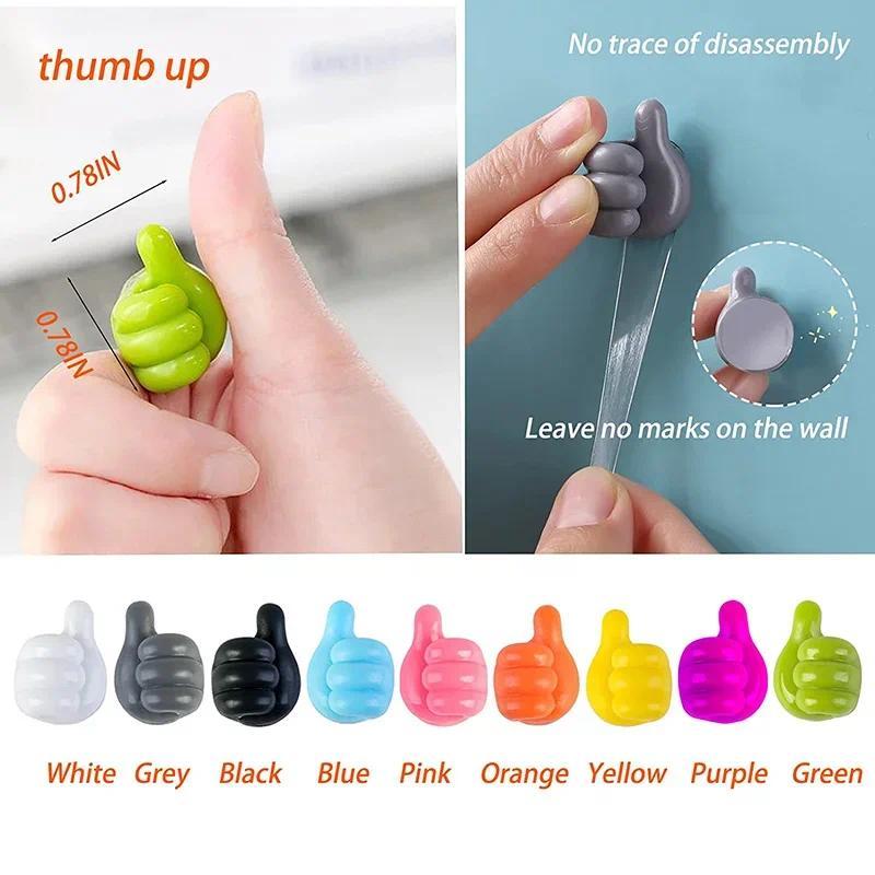 Lot de 10 crochets muraux en silicone auto-adhésifs pour câbles, crochets pour clés, crochets de rangement muraux multifonctions
