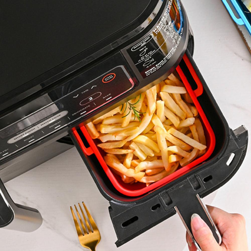 2pcs Rectangle Air Fryers Basket Silicone Oven Baking Tray Heat-insulation Non-stick for Home Kitchen Oven Steamer Cooker