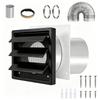 Dryer Exhaust Wall Outlet Package with Exterior Cover, Flexible Duct, Clamps, and Sealing Accessories for Air Routing