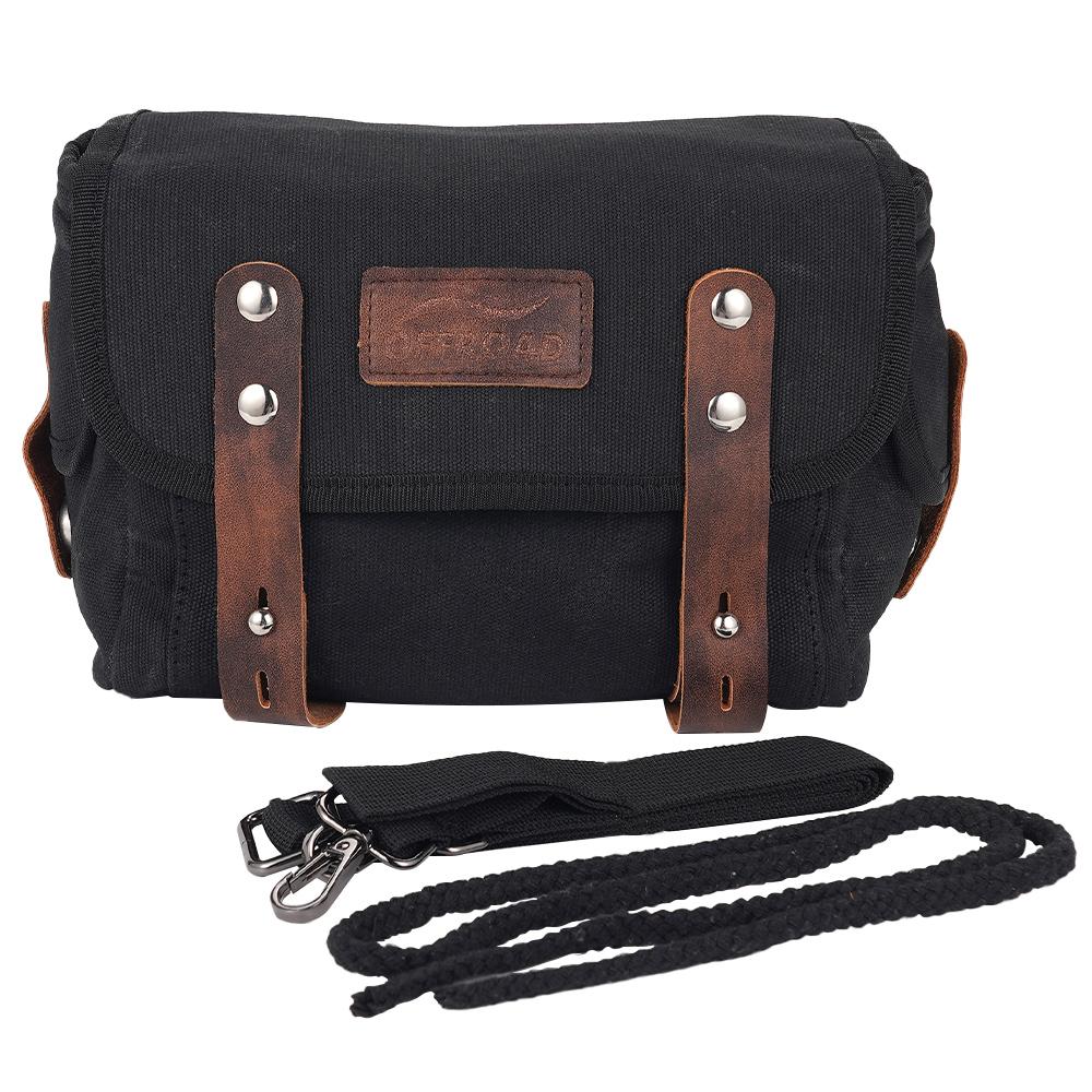 

Motorcycle Retro Canvas Saddle Bag Tool Storage Bag Multi-Pocket Storage Bag Installed In The Front Back Left And Right чёрный