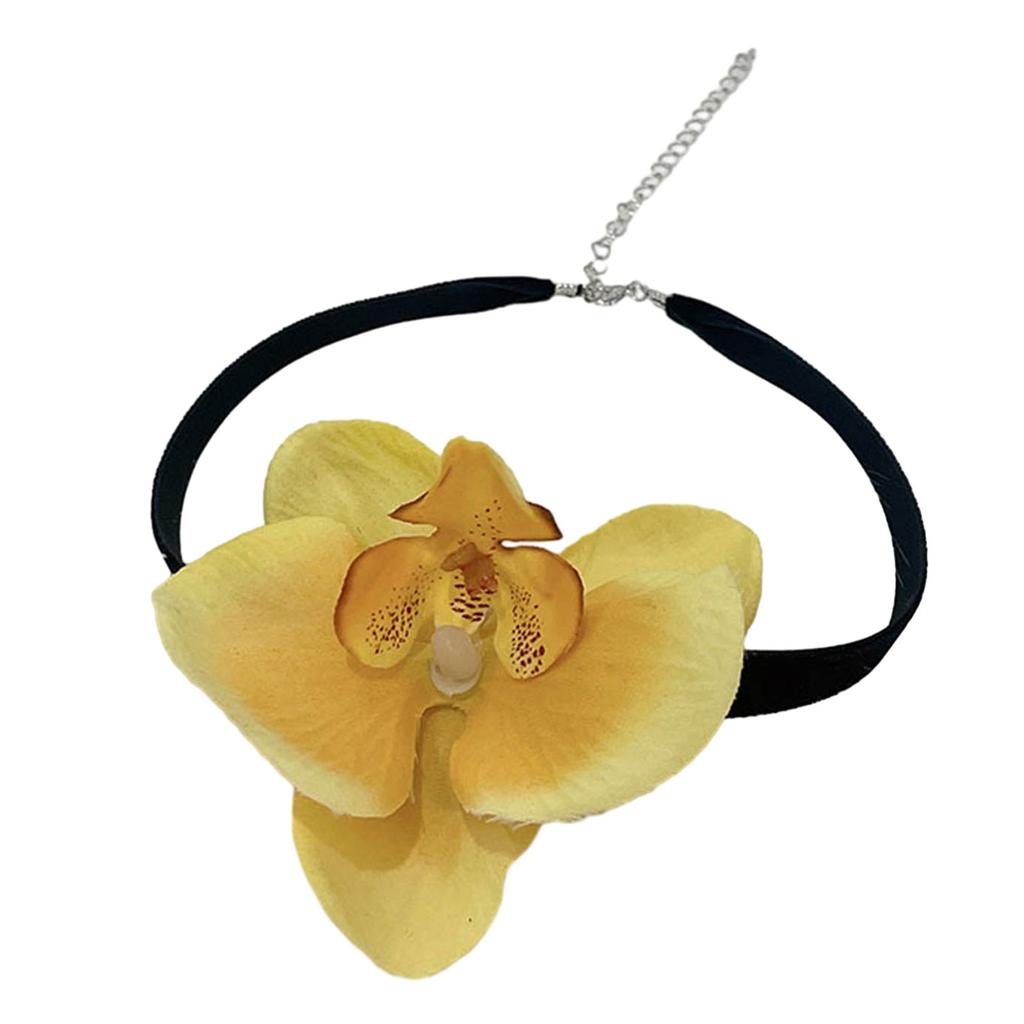 Collier Phalaenopsis Élégant Forme Florale Colorée Chaîne Clavicule Bijou Tendance Charme Fleurissant Chaîne de Cou Ornement
