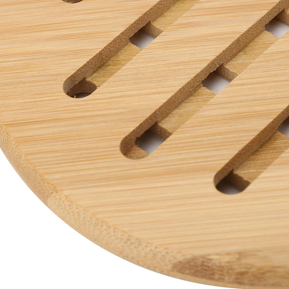 4Pcs Bamboo Table Mat Anti-Scald Non-Slip Bowl Cup Heat Insulation Pad for Home Kitchen Use( Shape )