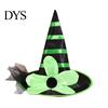 Soft Playful Witch Hat Halloween for Women Girls, Large Striped Wizard Costume with Flower Accessories, Cosplay, Party Festive Parties