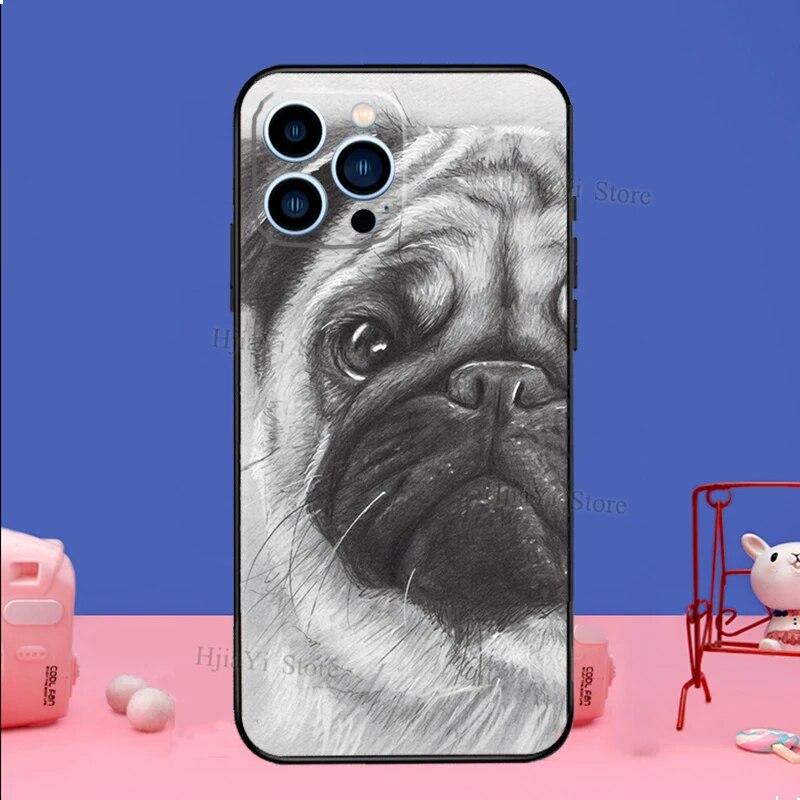 

Чехол для телефона с собакой-мопсом для iPhone Samsung Galaxy Redmi Xiaomi Oppo OnePlus Note SA 7 8 9 10 11 12 13 14 20 21 22 23 53 54 Pro Max Plus Ultra TPU Soft Samsung Galaxy S10e