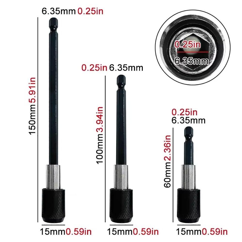 3Pcs/Set Quick Transfer Hexagonal Screwdriver Extension Rod Sleeve Extension Rod  Tool Accessories