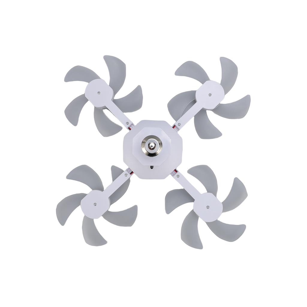 Ceiling Fan with LED Light Remote Control 3 Adjustable Speeds E27 Thread for Bedroom Living Room