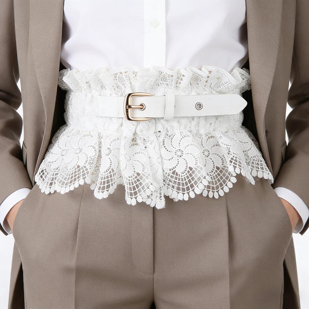 Lace Belt Elastic Elastic Lace Belt Wide Waist Band Fashionable Fashion Waist Belt For Skirt Dress Shirt