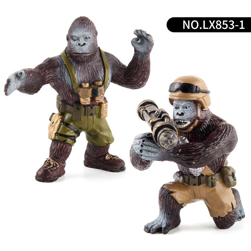 

Factory Simulation Animal Model Orangutan, Solid Diamond Orangutan With Weapons Forest Animal Doll Ornament