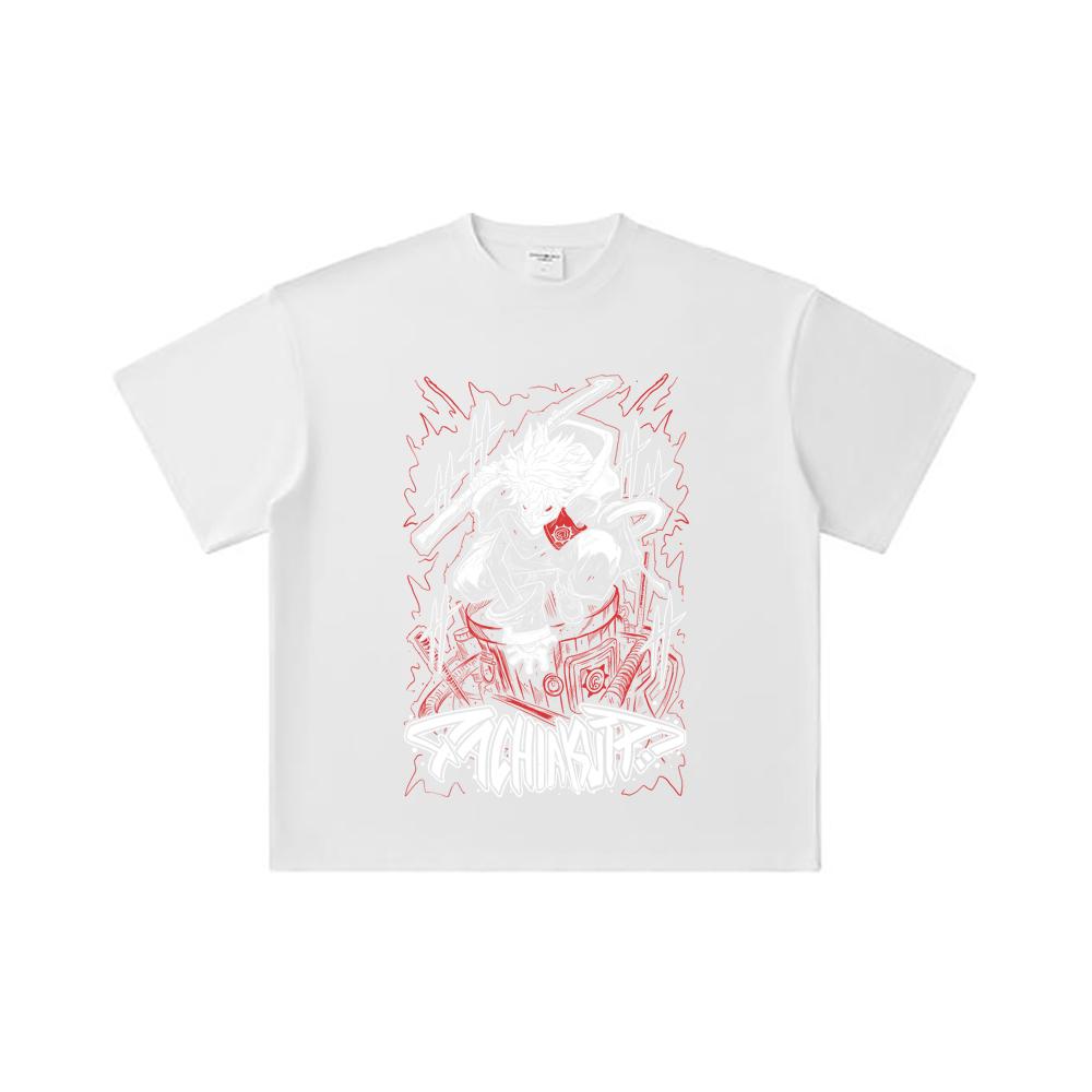 260 GSM Double Yarn 32 Count 100% Cotton Gachiakuta V1 Rudo Print Unisex Heavy Cotton T Shirt