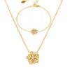 Qiong Yao 5A Zircon Heart & Flower Necklace Bracelet Set: Elegant European American Style