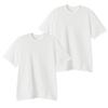 Hanes T-shirt 2-piece Set Short Sleeve SHIRO 100 Cotton Tubular Design Tagless Heins White Crew Neck Underwear Mens HM1-Z701