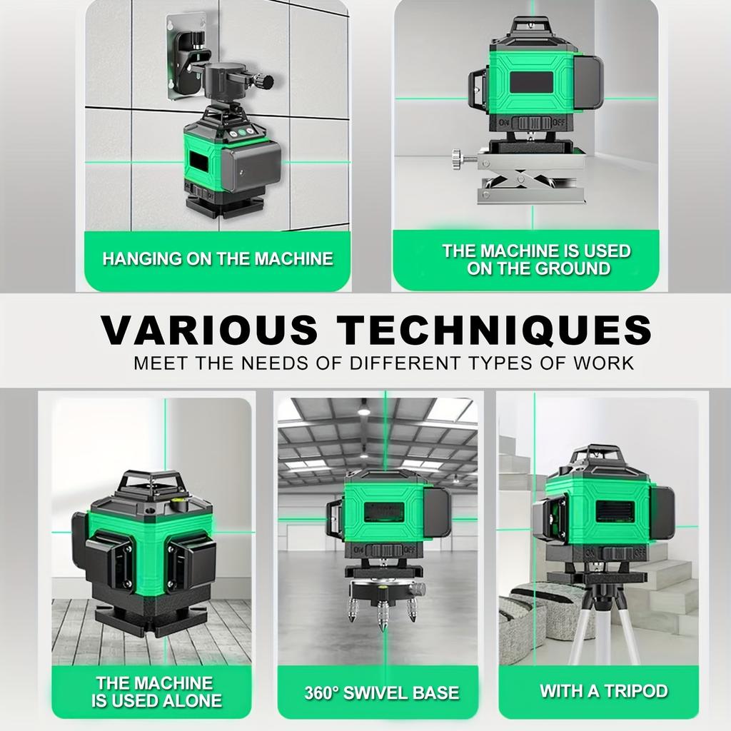 Multifunctional 4D 16 Lines Green Laser Level DIY Grade 360 Support Drop Shipping, EU LOCAL WAREHOUSE