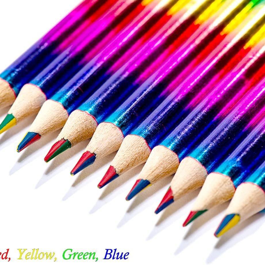 Rainbow Four-Color Pencil Set for Kids – Multi-Color Fun for Art and Prizes