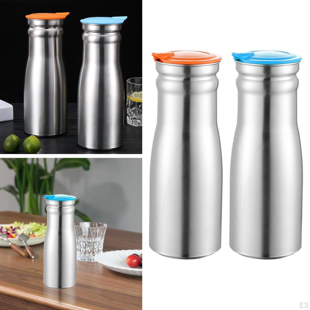 1L Cold Kettle with Lid Stainless Steel Insulated Jug for Restaurant Hotel