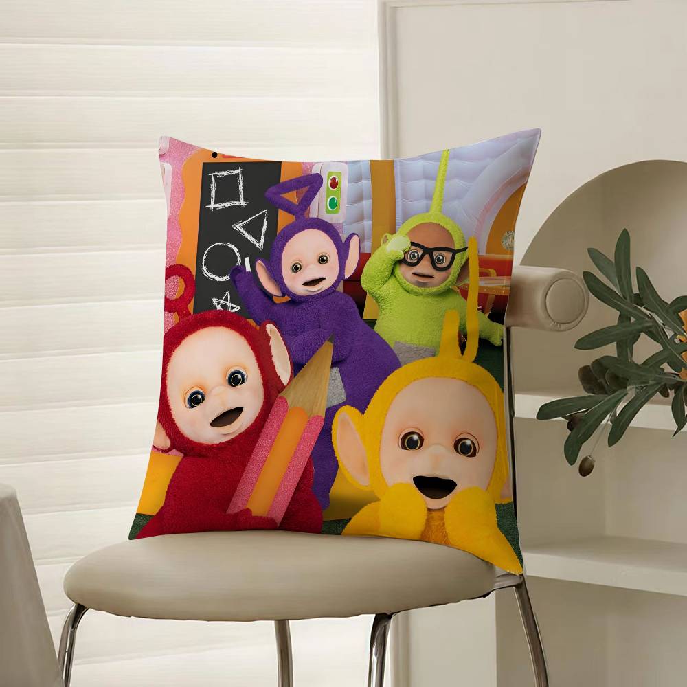 Childrens Cute Companionship Teletubbies-A Pillow Case Comfort Sofa Bed Silky Elegant Invisible Zipper Decorative Cushion Cover