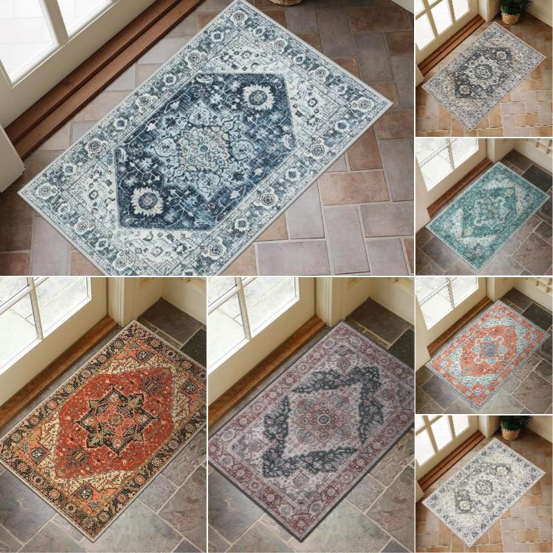 Persian Style Print Modern Entrance Carpet Rug Non-Slip Door Mat for Home Decoration Durable Easy Clean Indoor Outdoor Decorate