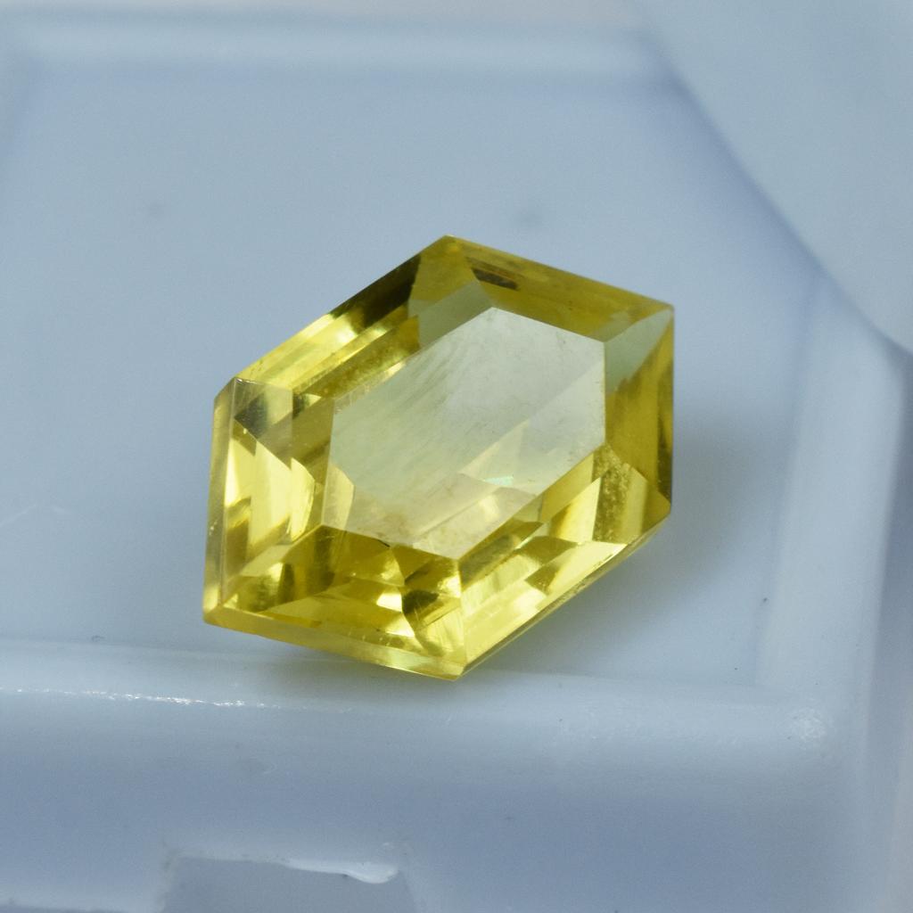 Perfect Yellow Sapphire Fancy Cut 9.70 Ct Natural Ring Loose Gemstone CERTIFIED AR-1502