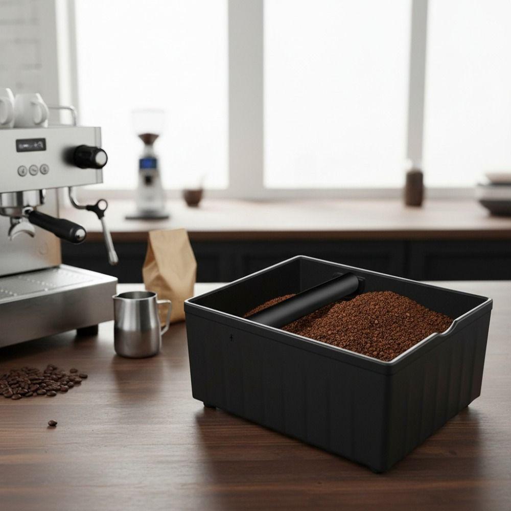 with Tapping Rod Coffee Knock Box Large Capacity Coffee Grind Waste Bin  Baristas