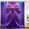 Shiny Romantic Pink Imitation Bowknot Shower Curtain Bath Curtain Printing Bathroom Curtains For Home Decoration Curtain